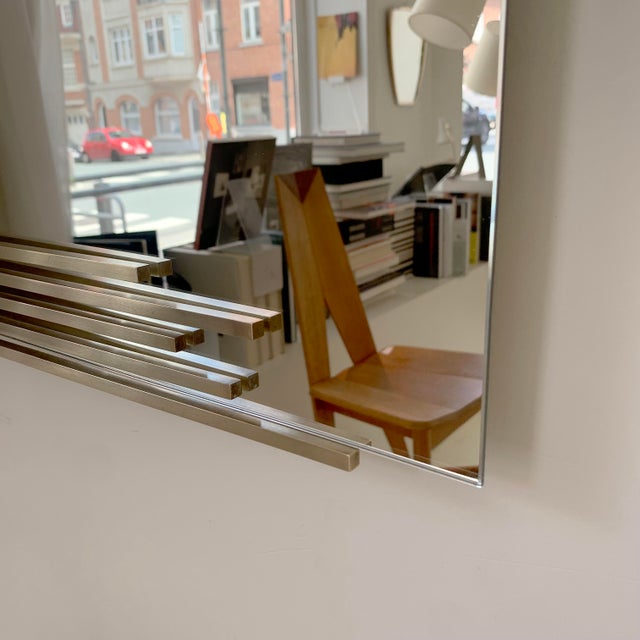 Metal Wall Mirror by Angelo Brotto for Esperia, Italy, 1970s For Sale - Image 7 of 14