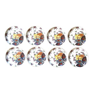 Tobacco Leaf Salad Dessert Plates by Mann, Fine China - Set of 8 For Sale