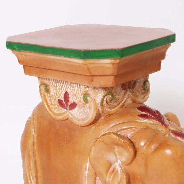 Vintage Terra Cotta Elephant Stand For Sale In West Palm - Image 6 of 8