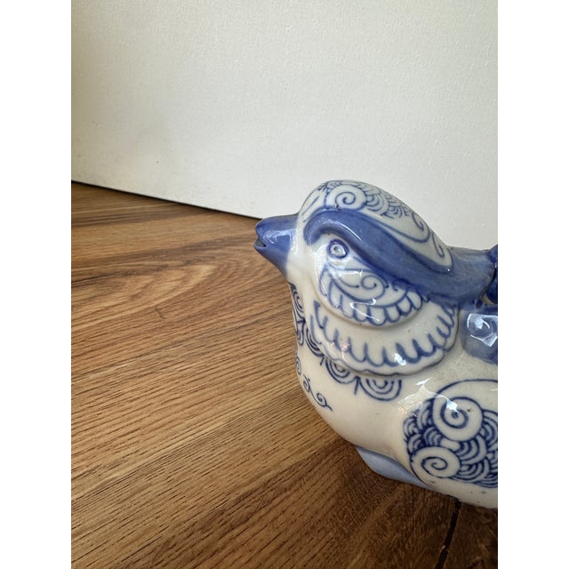 Ceramic 1970s Asian Blue and White Ceramic Bird Creamer Cup/Teapot For Sale - Image 7 of 8