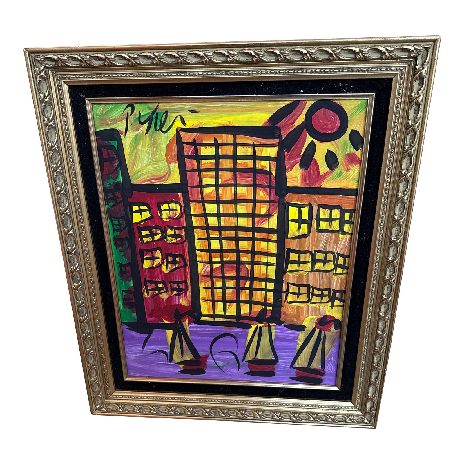 1970s Original Peter Keil Nyc Buildings Abstract Painting | Chairish