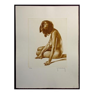 Roger Hebbelinck "Nu No. 2" Nude #2 Hand Signed Vintage Etching For Sale