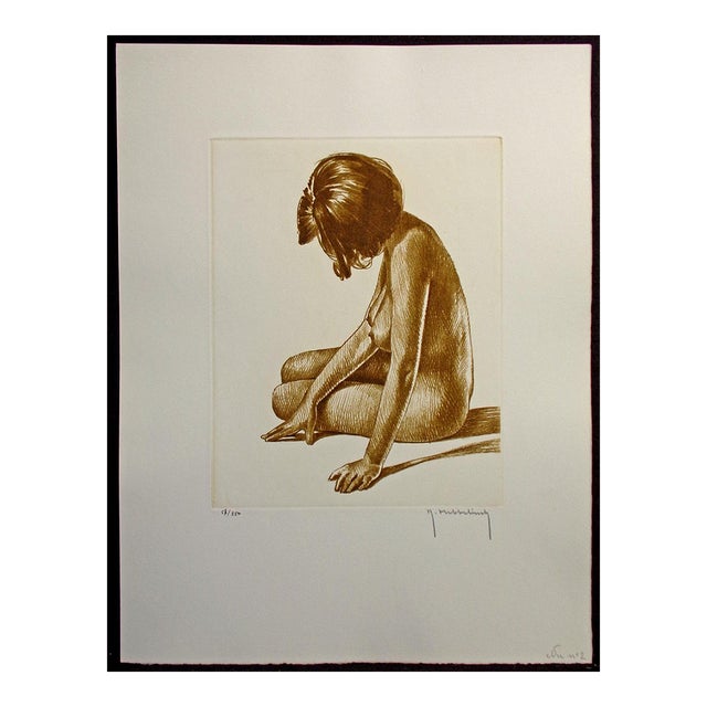 Roger Hebbelinck "Nu No. 2" Nude #2 Hand Signed Vintage Etching For Sale