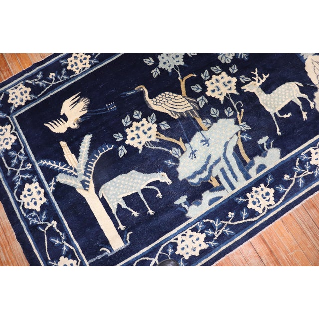 Folk Art Early 20th Century Chinese Peking Pictorial Rug For Sale - Image 3 of 18