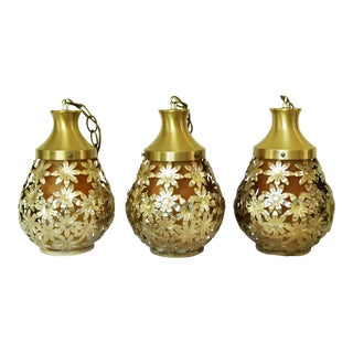 Mid-Century Daisy Pendant Lights - Set of 3 For Sale