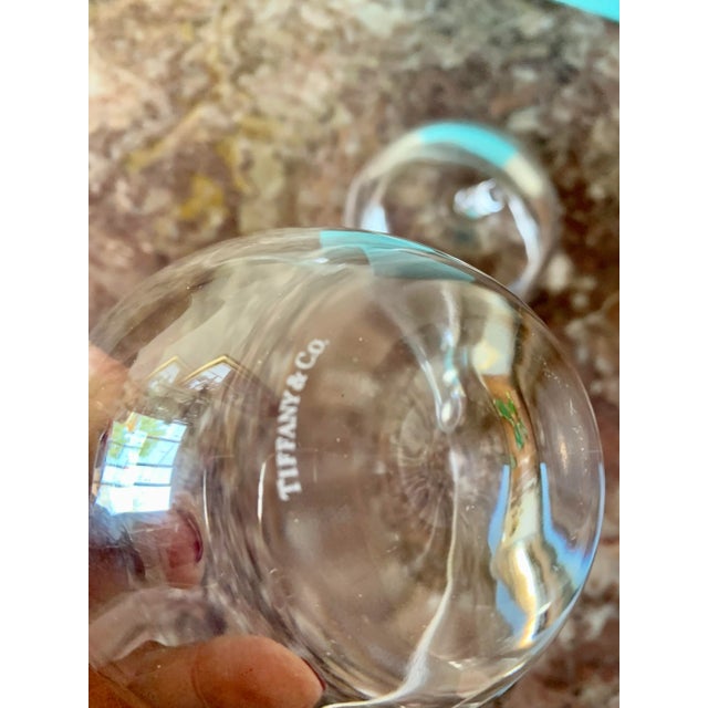 Glass Tiffany & Co Vintage Crystal Apple Candy Dish in Original Box For Sale - Image 7 of 9