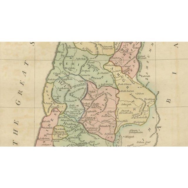 Early 19th Century Hand-Colored Biblical Map of Canaan, 1827 For Sale - Image 5 of 10