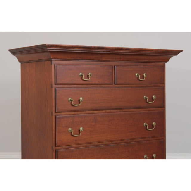 Wood Bench Made Cherry 8 Drawer Highboy For Sale - Image 7 of 15