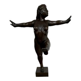 Late 20th Century After Fernando Botero Bronze Ballerina Sculpture For Sale