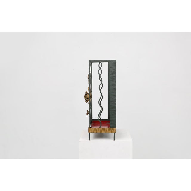 Art Deco Wrought Iron Umbrella Stand with Floral Decoration, France, 1930s For Sale - Image 10 of 13