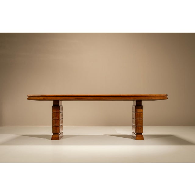 Brown Dining Table with Game Surface attributed to Paolo Buffa, Italy, 1940s For Sale - Image 8 of 18