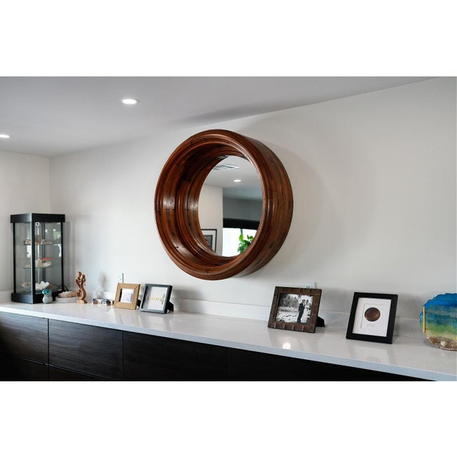 Brown Ralph Lauren “Aran Isles” Oversized Round Mirror For Sale - Image 8 of 15