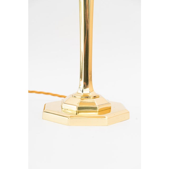 1920s Banker Table Lamp with Glass Shade, Vienna, 1920s For Sale - Image 5 of 18