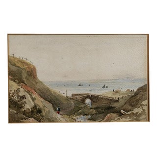 English School, Coastal Landscape, 1860, Watercolour For Sale
