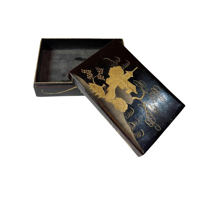 Early 19th Century Early 19th Century Chinese Black Lacquer Box For Sale - Image 5 of 10