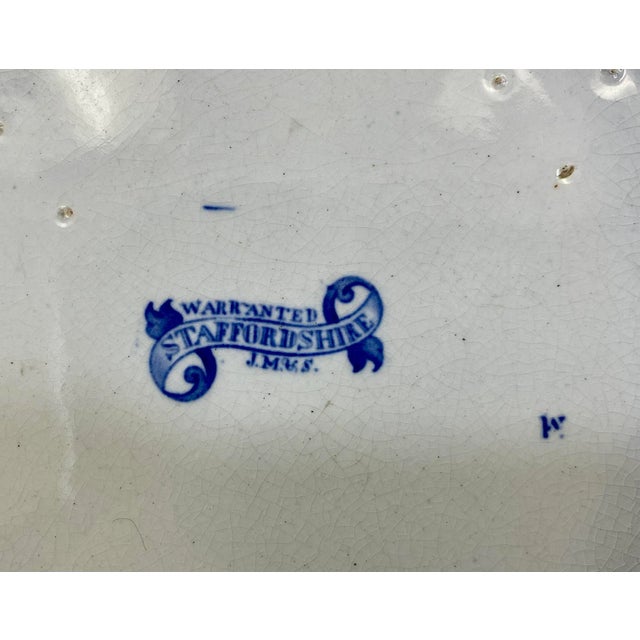 Antique John Meir & Sons Blue Willow Pattern Hot Water Warming Plate Made in England - Circa 19th Century For Sale - Image 11 of 12