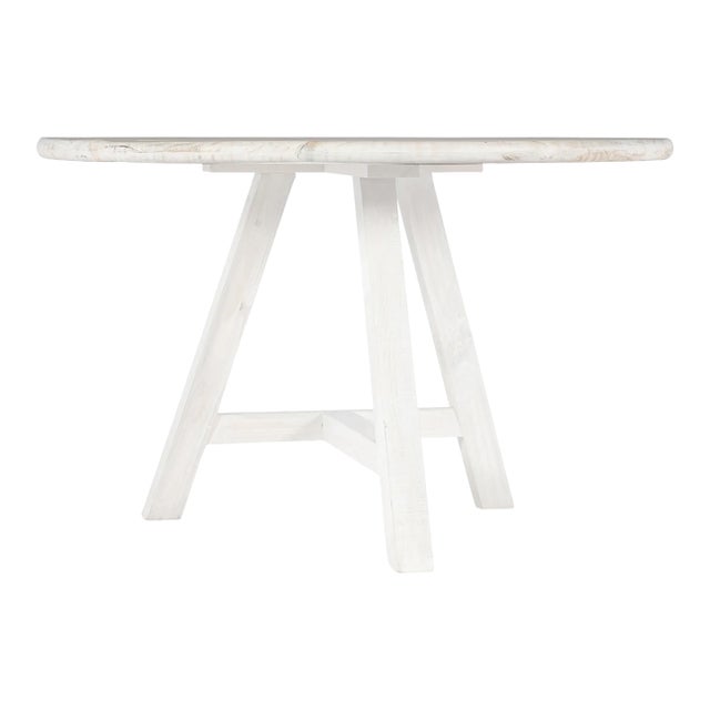 Matthew Izzo Home Round Whitewashed Wagner Dining Table For Sale