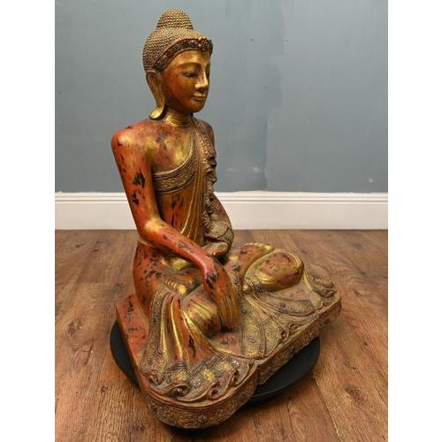 Carved Burmese Buddha Statue For Sale - Image 10 of 12
