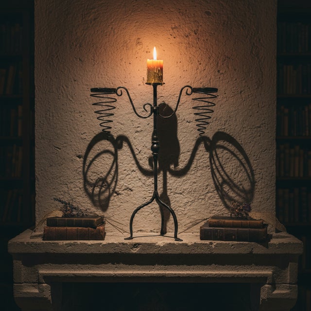 2020s Hand Forged Iron Candelabra 26.5″ (67cm) Sculptural Spiral Single Candle Stand Antique Finish For Sale - Image 5 of 11