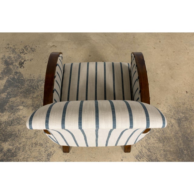 French Art Deco Walnut Armchair, Provence, France, 1930s For Sale - Image 12 of 17