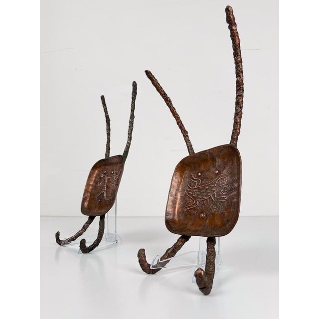 Mid-Century Modern Primitive Sculptural Wall Coat Hooks from Bragalini, 1950s, Set of 2 For Sale - Image 9 of 18