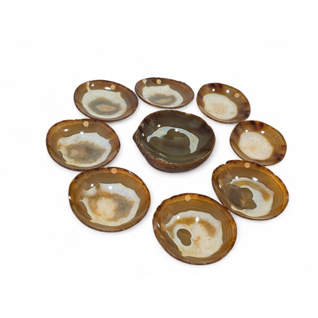 1970s Carved Agate Bowls, 1970s, Set of 9 For Sale - Image 5 of 13