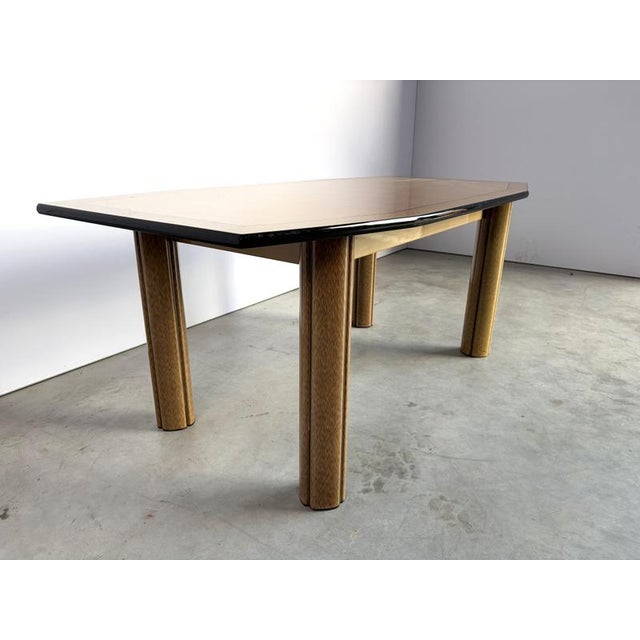 Black Vintage Dining Table in Burl Wood, 1980s For Sale - Image 8 of 13