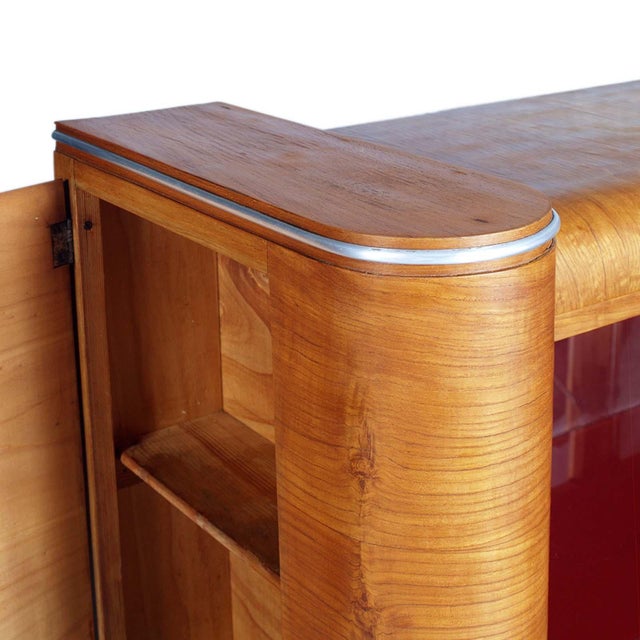 Wood Vintage Art Deco Bar Sideboard by A. Fallica for A. Liporesi, 1940s For Sale - Image 7 of 10