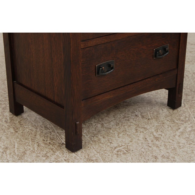 Pair of Stickley Mission Oak Nightstands For Sale - Image 12 of 16