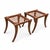 A handsome matching pair of mid-century style Klismos ottomans, combining classical curves with clean modern lines. Rich...