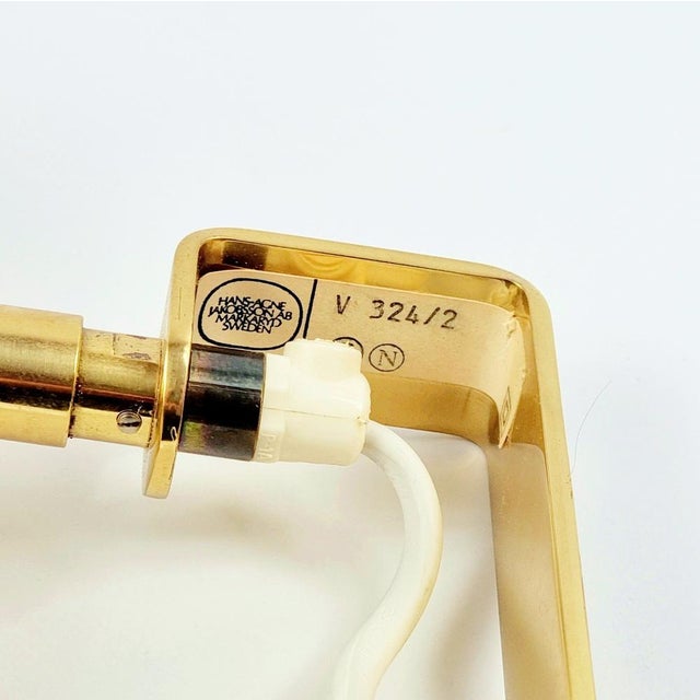 Mid-Century Scandinavian Brass Wall Sconces by Hans-Agne Jakobsson, Sweden, 1960s, Set of 2 For Sale - Image 10 of 12