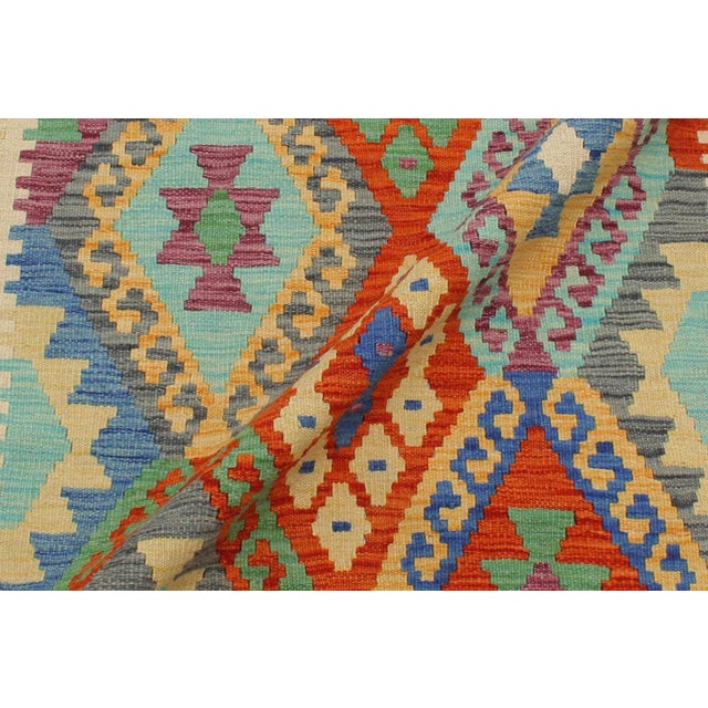 Abstract Kilim Rust Beige Wool Rug - 3'3" X 5'0" For Sale In New York - Image 6 of 7
