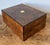 Vintage Brass Inlay Burl Wood Traveling Writing Desk Box For Sale - Image 9 of 11
