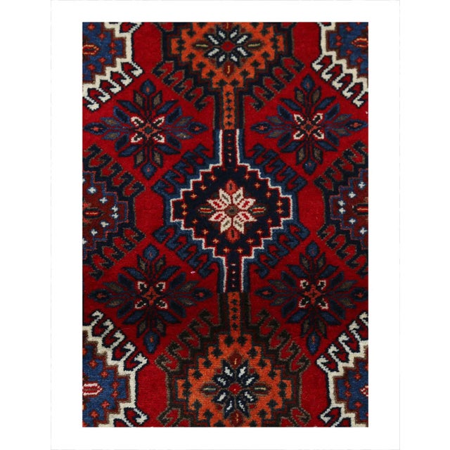 The pile used in Yalameh rugs is very fine, particularly in comparison to other tribal designs, using soft wool based on a...
