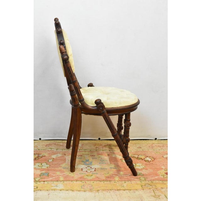 Victorian George Hunzinger Chair Late 19th Century Hunzinger Walnut Side Chair, Outstanding Museum Quality For Sale - Image 3 of 11