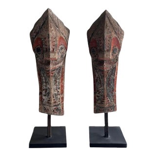 Pair of Antique Singa Sculptures, Batak Tribe Sumatra, Early 20th Century For Sale