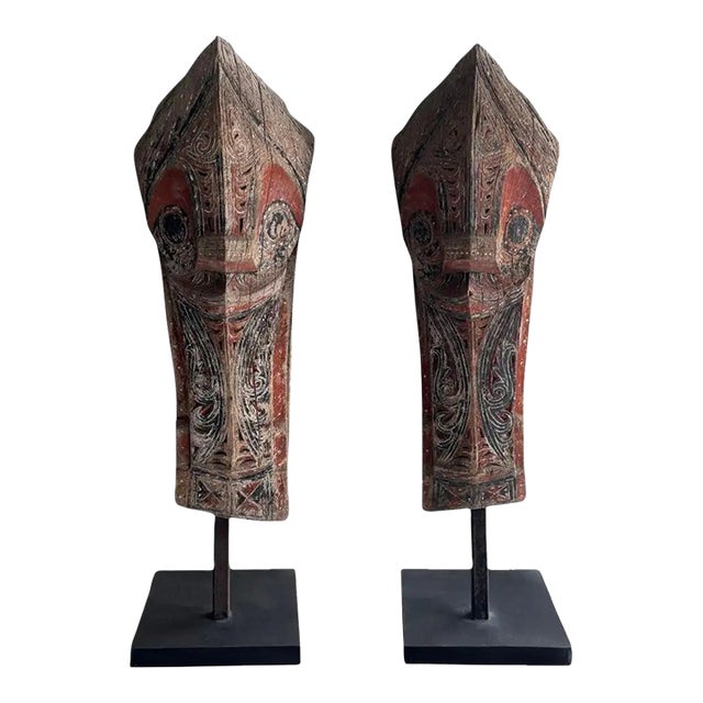 Pair of Antique Singa Sculptures, Batak Tribe Sumatra, Early 20th Century For Sale