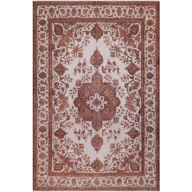 Vintage Retro No Pile Beige/Red Wool Rug - 8'3'' X 11'1'' For Sale - Image 10 of 10