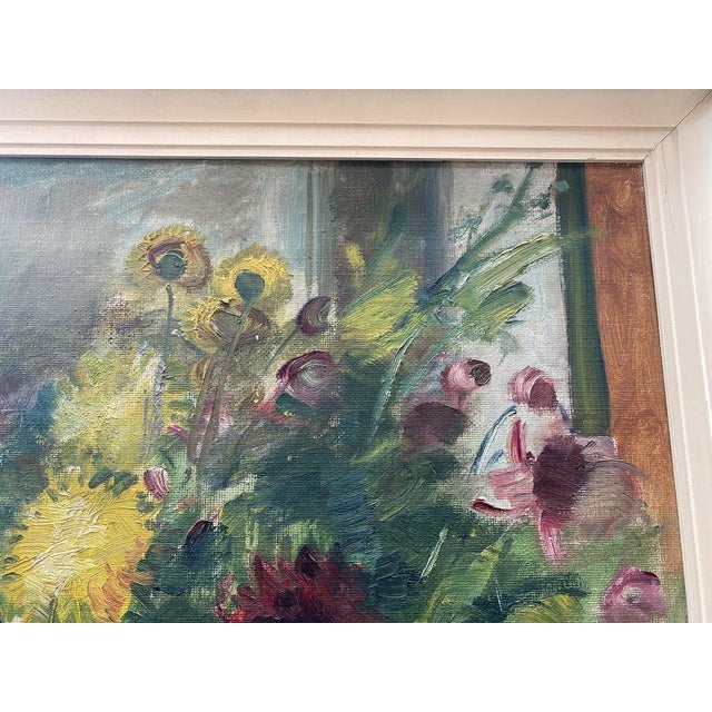 Continental School Artist, Flowers in Vase, Oil on Canvas, 1950s, Framed For Sale - Image 12 of 18