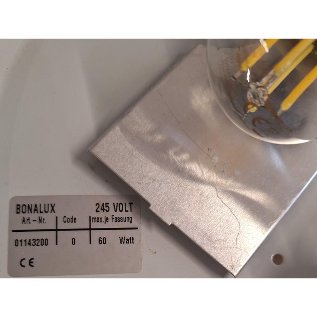 Metal Vintage German Ceiling Lamp in Lightly Tinted and Segmented Relief Glass from Bonalux, 1990s For Sale - Image 7 of 8
