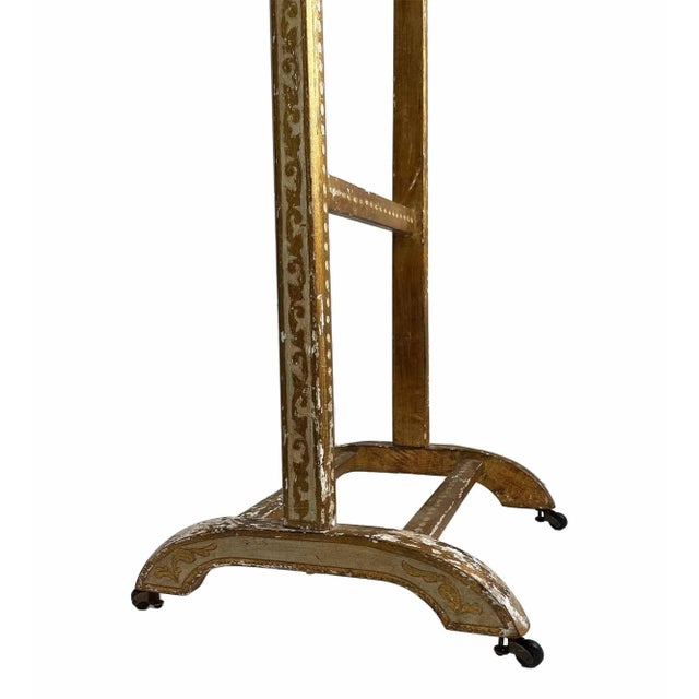 Italian Vintage Italian Gold and Antique White Clothing Valet For Sale - Image 3 of 8