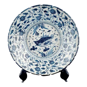 Early 20th Century Large Chinese Porcelain Lotus Pond Bowl