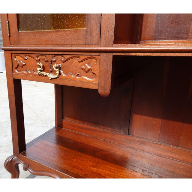 Art Nouveau Small Cabinet Display with Glass, 1920s For Sale - Image 13 of 18