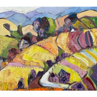 Expressionist Landscape California Flowerfarm Road Hartman 14x16” For Sale