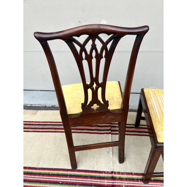 A Pair of Mahogany Gothic Chippendale Side Chairs, Mid-Atlantic States, Circa 1770’s For Sale - Image 9 of 12