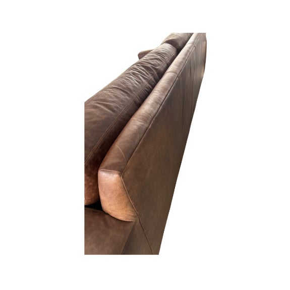 Modern Rh Maxwell Leather Sofa — 10' Luxe Depth For Sale - Image 3 of 18