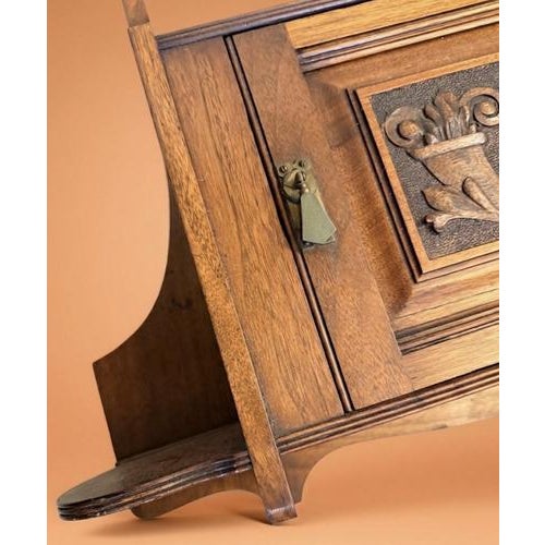 Edwardian Arts and Crafts Oak Wall Cabinet For Sale - Image 4 of 5