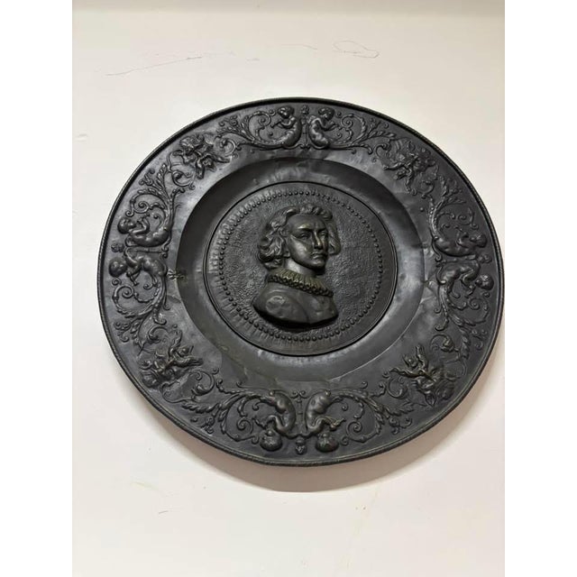 Large Antique Bronze Plate, 1920 For Sale - Image 4 of 16