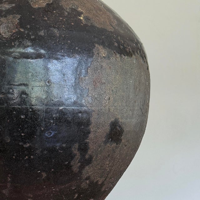 Antique 17th Century Chinese Dark Glazed Stoneware Jar (Shiwan Kilns) For Sale - Image 11 of 12