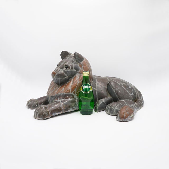 Sergio Bustamante Vintage Mexican Brass and Copper Lion Sculpture For Sale - Image 4 of 4